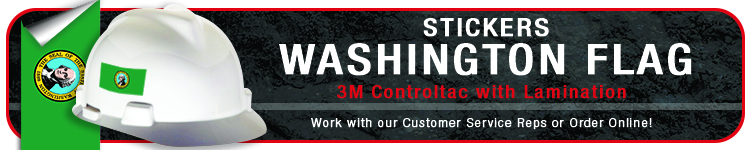 Washington State Flag Sticker | CustomHardHats.com